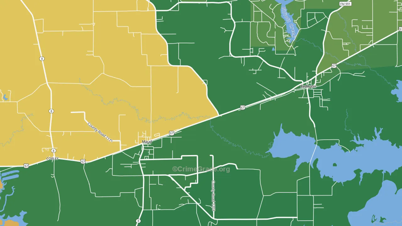 75567, TX Map of Vehicle Theft Rates