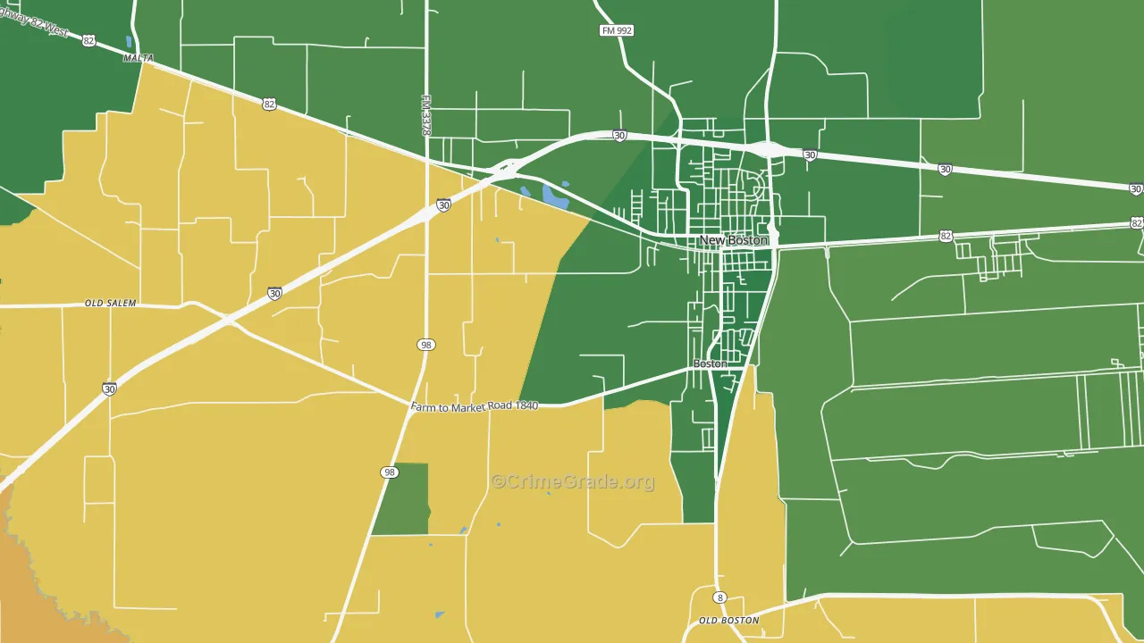 75570, TX Map of Vehicle Theft Rates