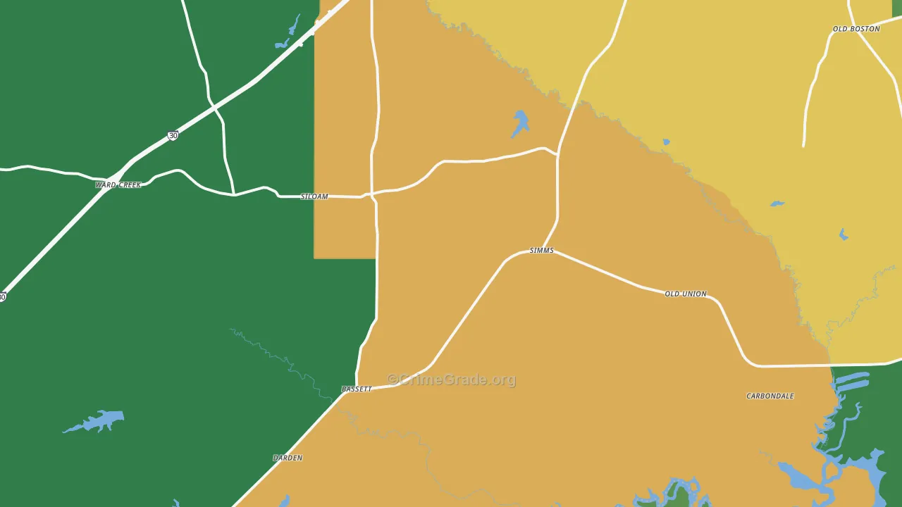 75574, TX Map of Vehicle Theft Rates