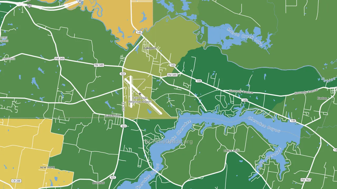 75603, TX Map of Vehicle Theft Rates