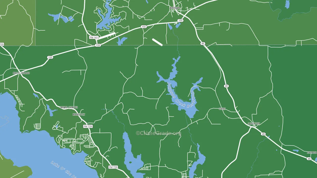 75630, TX Map of Vehicle Theft Rates