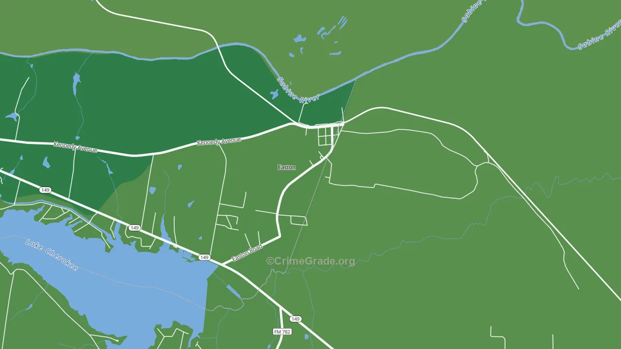 75641, TX Map of Vehicle Theft Rates
