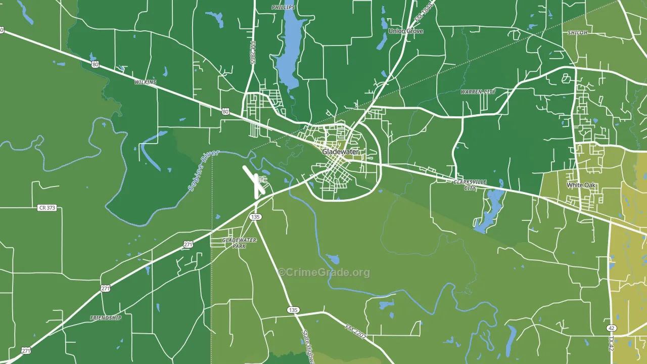 75647, TX Map of Vehicle Theft Rates