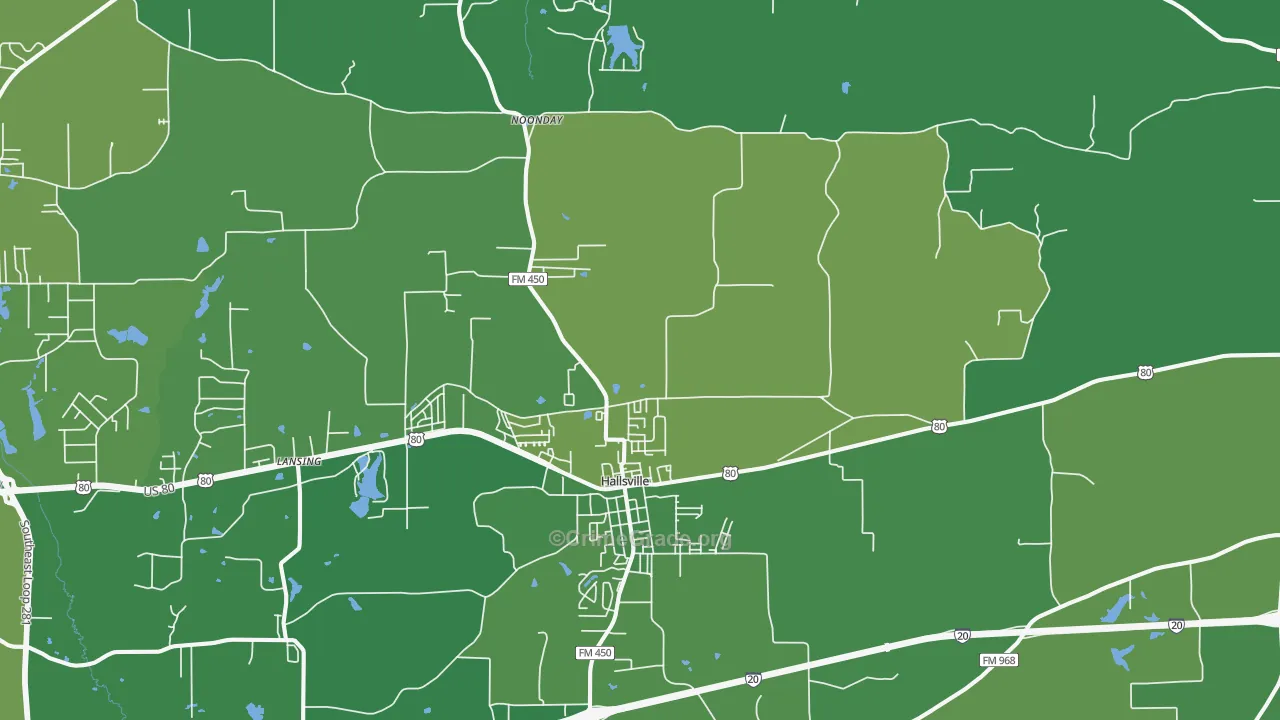 75650, TX Map of Vehicle Theft Rates