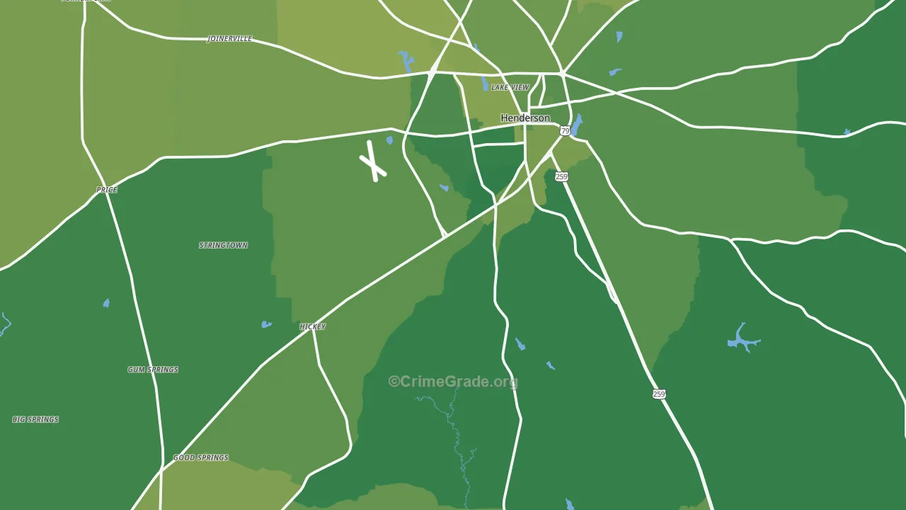 75654, TX Map of Vehicle Theft Rates