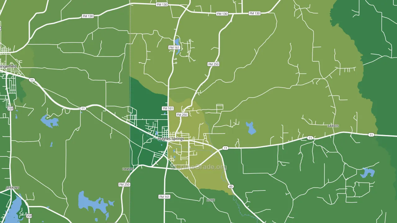 75656, TX Map of Vehicle Theft Rates
