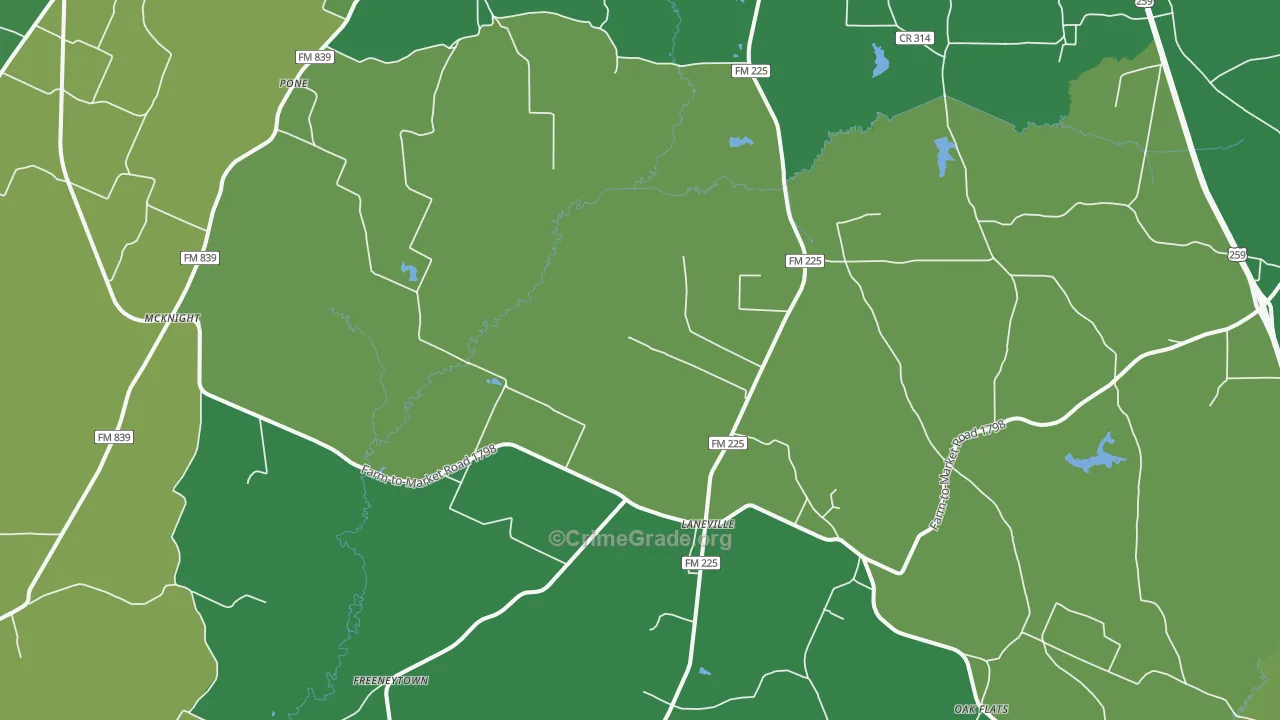 75667, TX Map of Vehicle Theft Rates