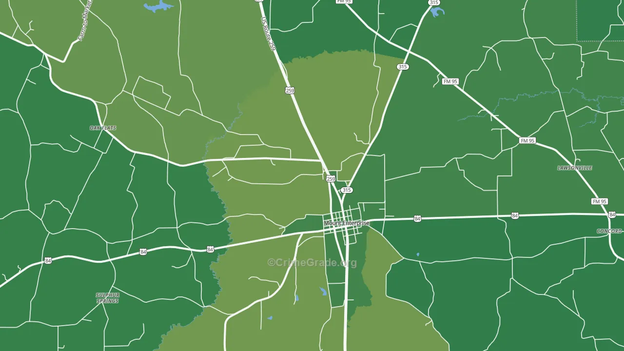 75681, TX Map of Vehicle Theft Rates