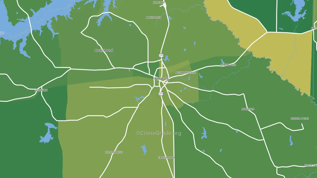 75686, TX Map of Vehicle Theft Rates