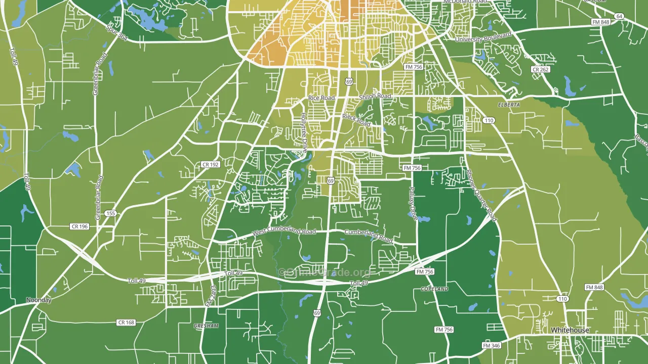 75703, TX Map of Vehicle Theft Rates