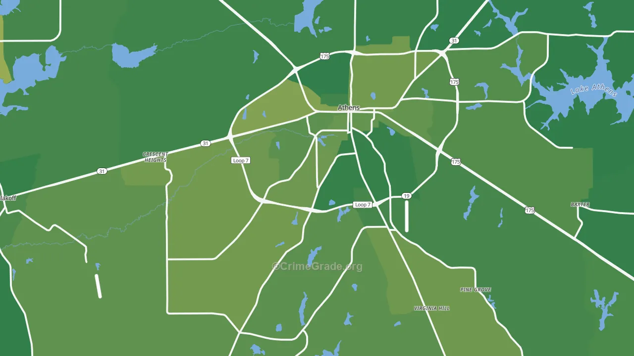 75751, TX Map of Vehicle Theft Rates