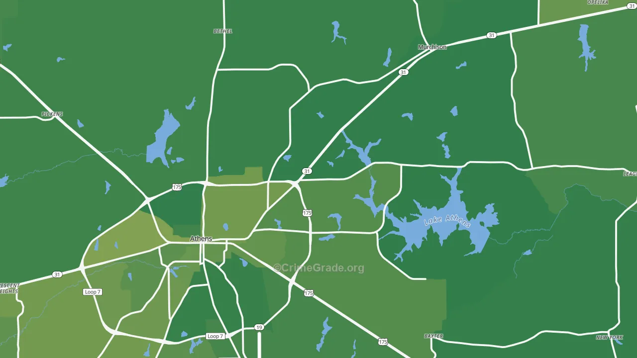 75752, TX Map of Vehicle Theft Rates