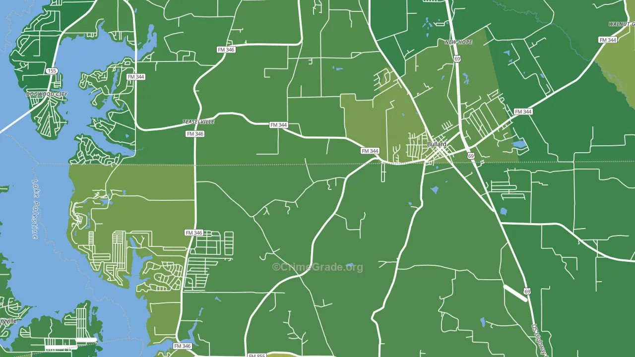 75757, TX Map of Vehicle Theft Rates