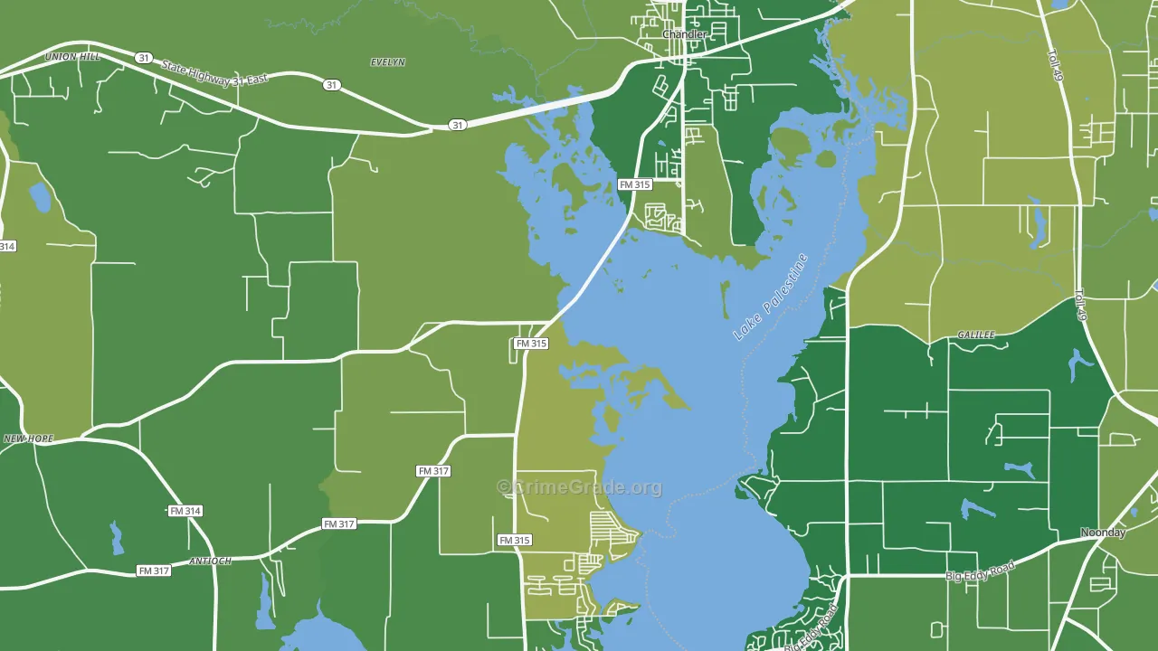 75758, TX Map of Vehicle Theft Rates