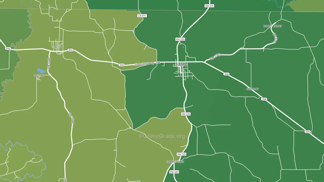 75760, TX Map of Vehicle Theft Rates