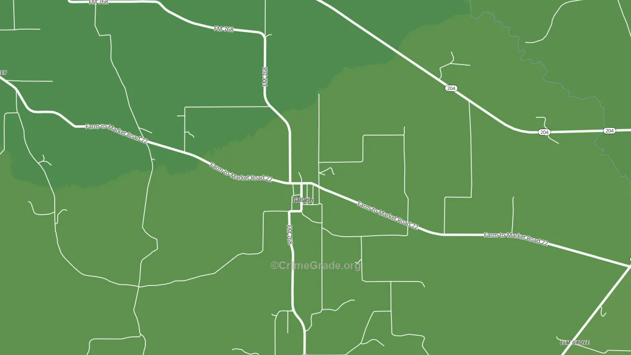75764, TX Map of Vehicle Theft Rates