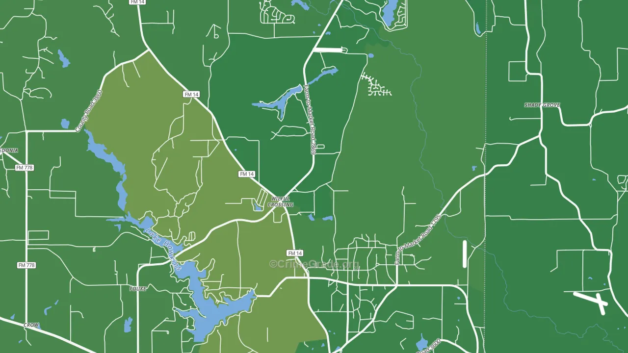 75765, TX Map of Vehicle Theft Rates