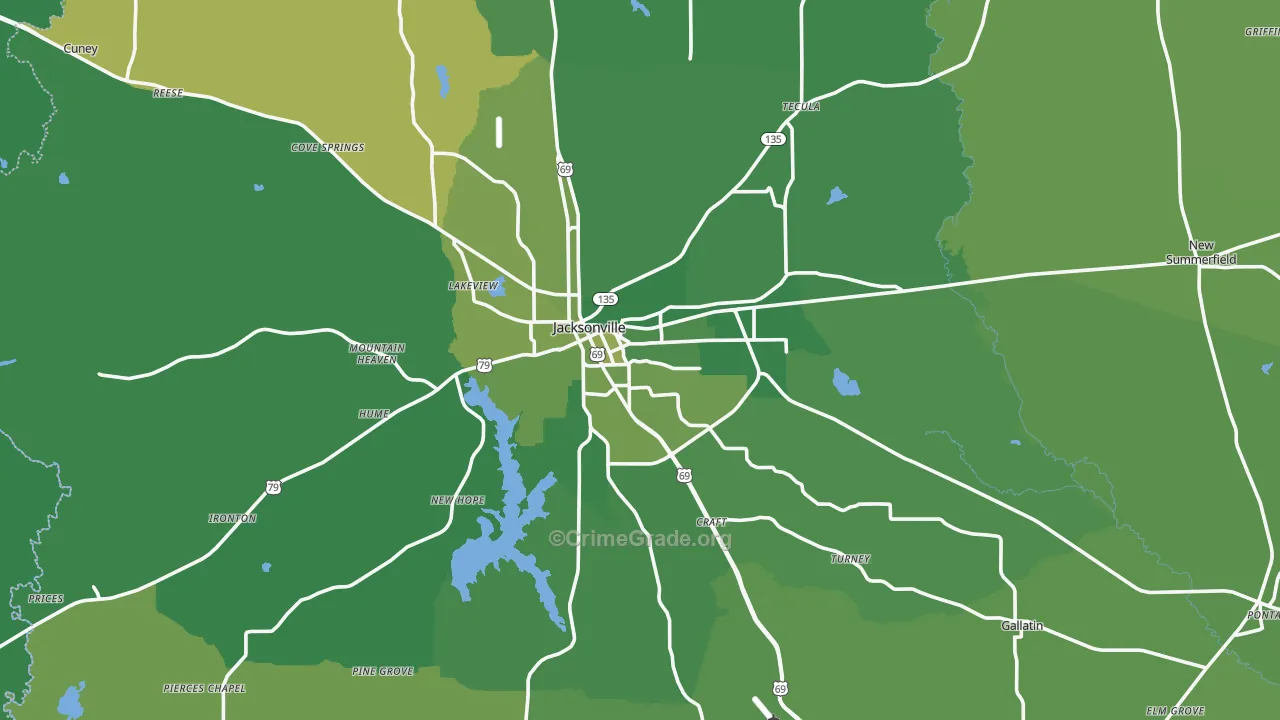 75766, TX Map of Vehicle Theft Rates