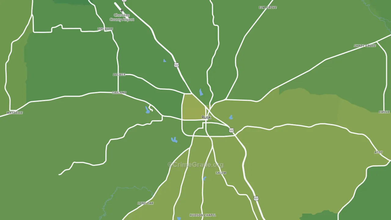 75785, TX Map of Vehicle Theft Rates