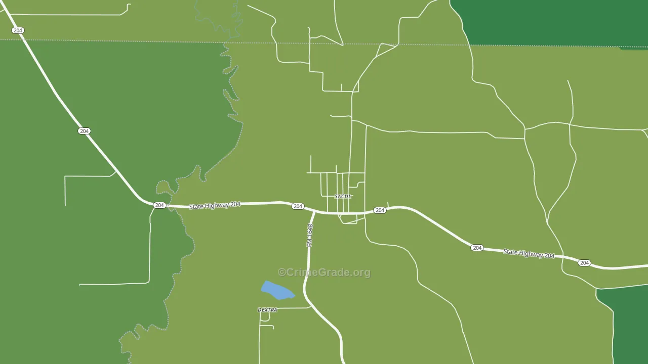 75788, TX Map of Vehicle Theft Rates