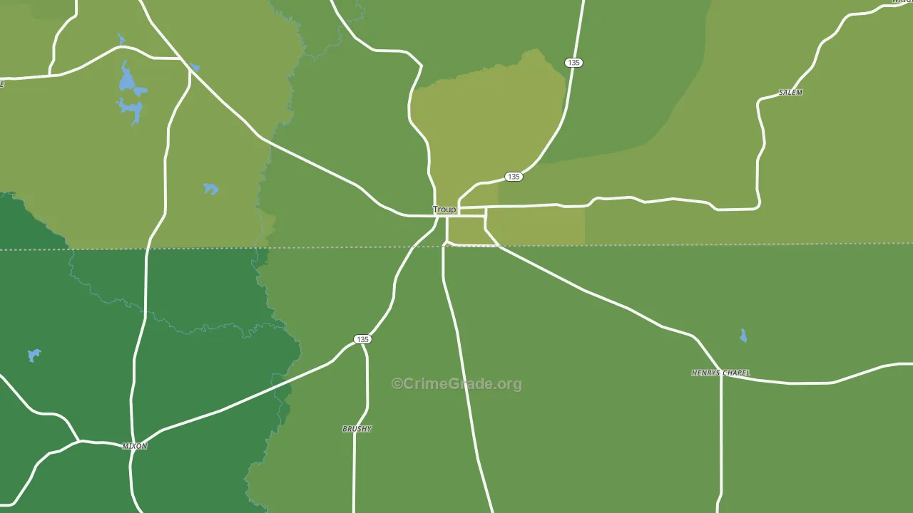 75789, TX Map of Vehicle Theft Rates