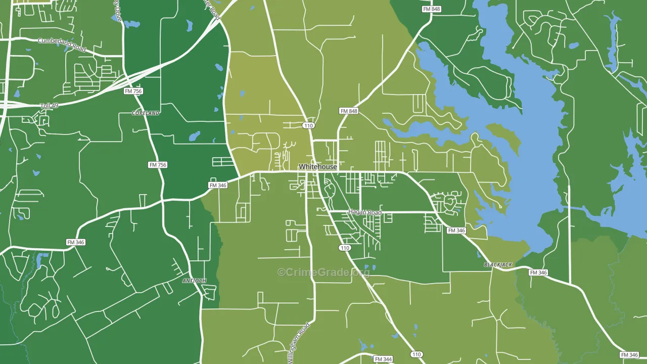 75791, TX Map of Vehicle Theft Rates