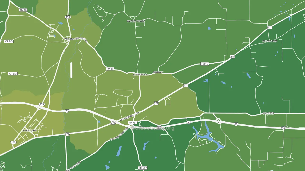 75792, TX Map of Vehicle Theft Rates