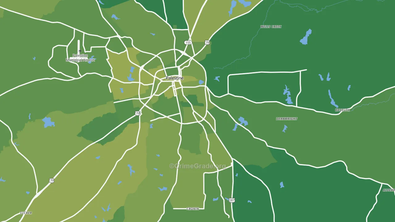 75801, TX Map of Vehicle Theft Rates