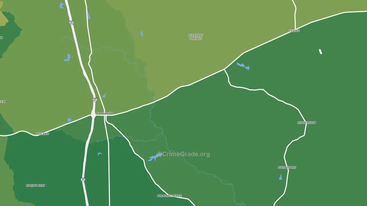 75833, TX Map of Vehicle Theft Rates