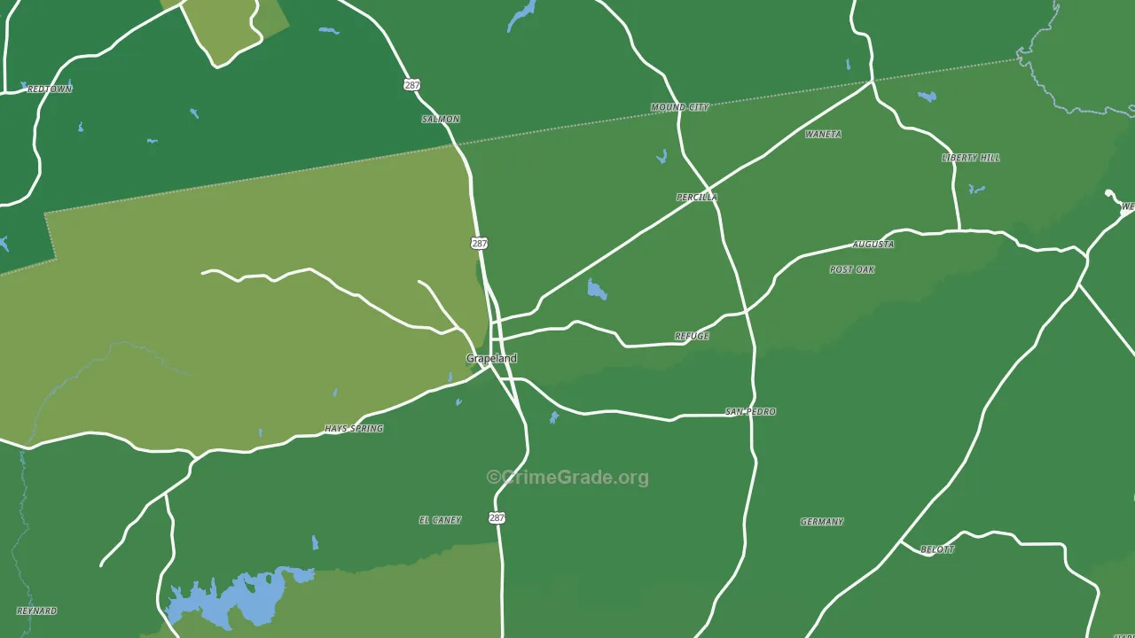 75844, TX Map of Vehicle Theft Rates