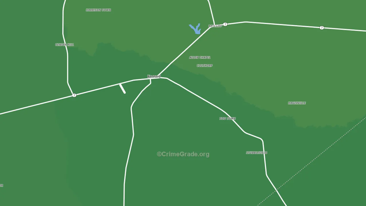 75847, TX Map of Vehicle Theft Rates