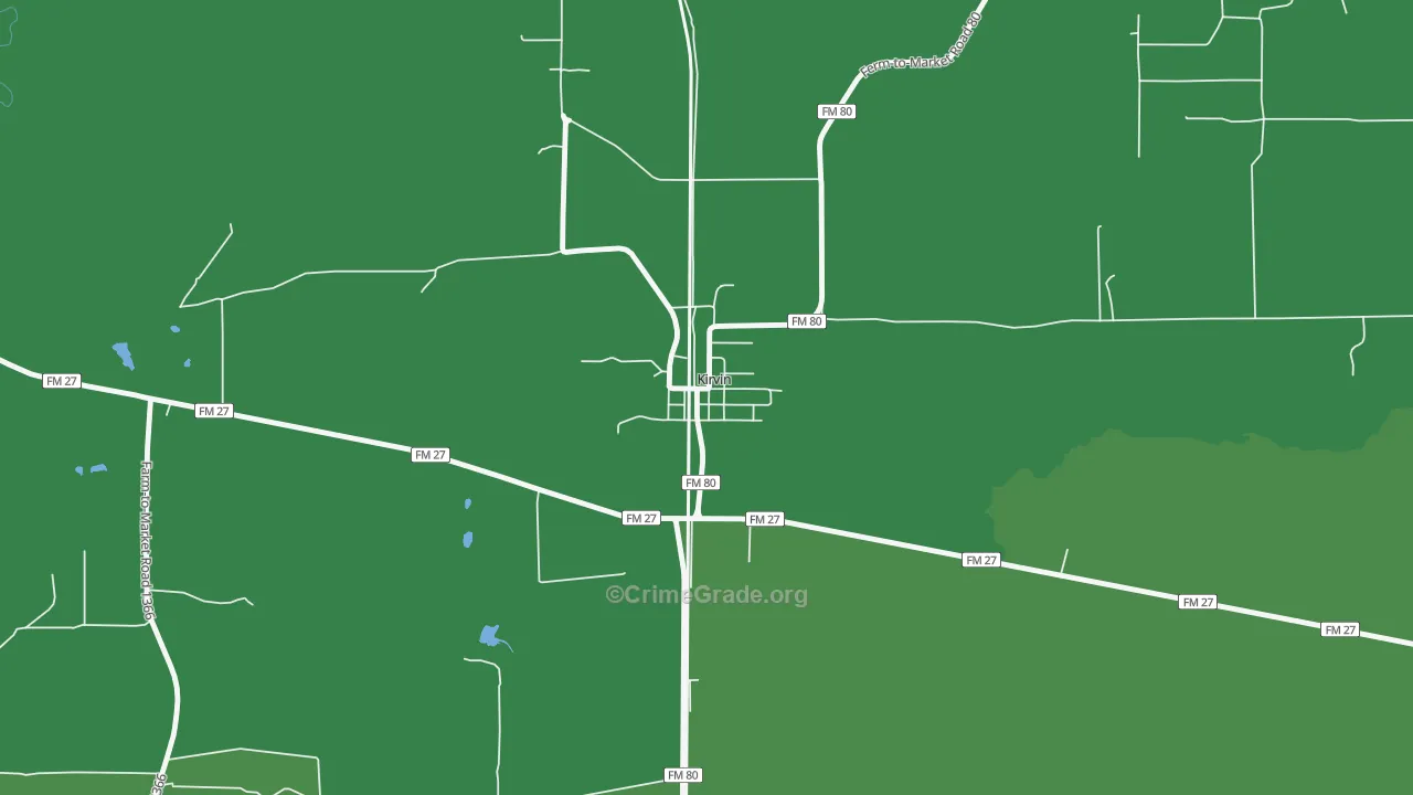 75848, TX Map of Vehicle Theft Rates