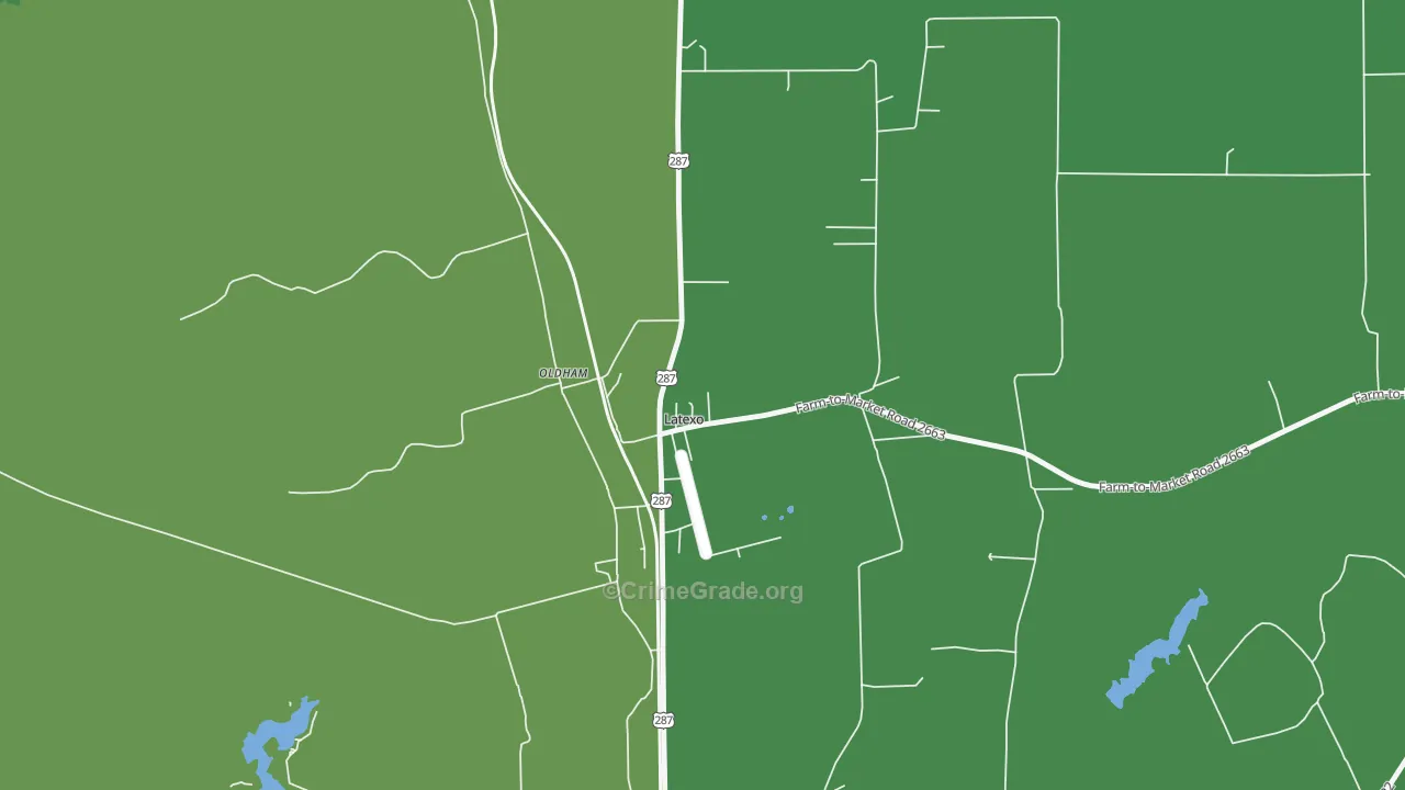 75849, TX Map of Vehicle Theft Rates