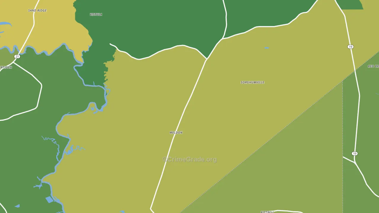 75851, TX Map of Vehicle Theft Rates