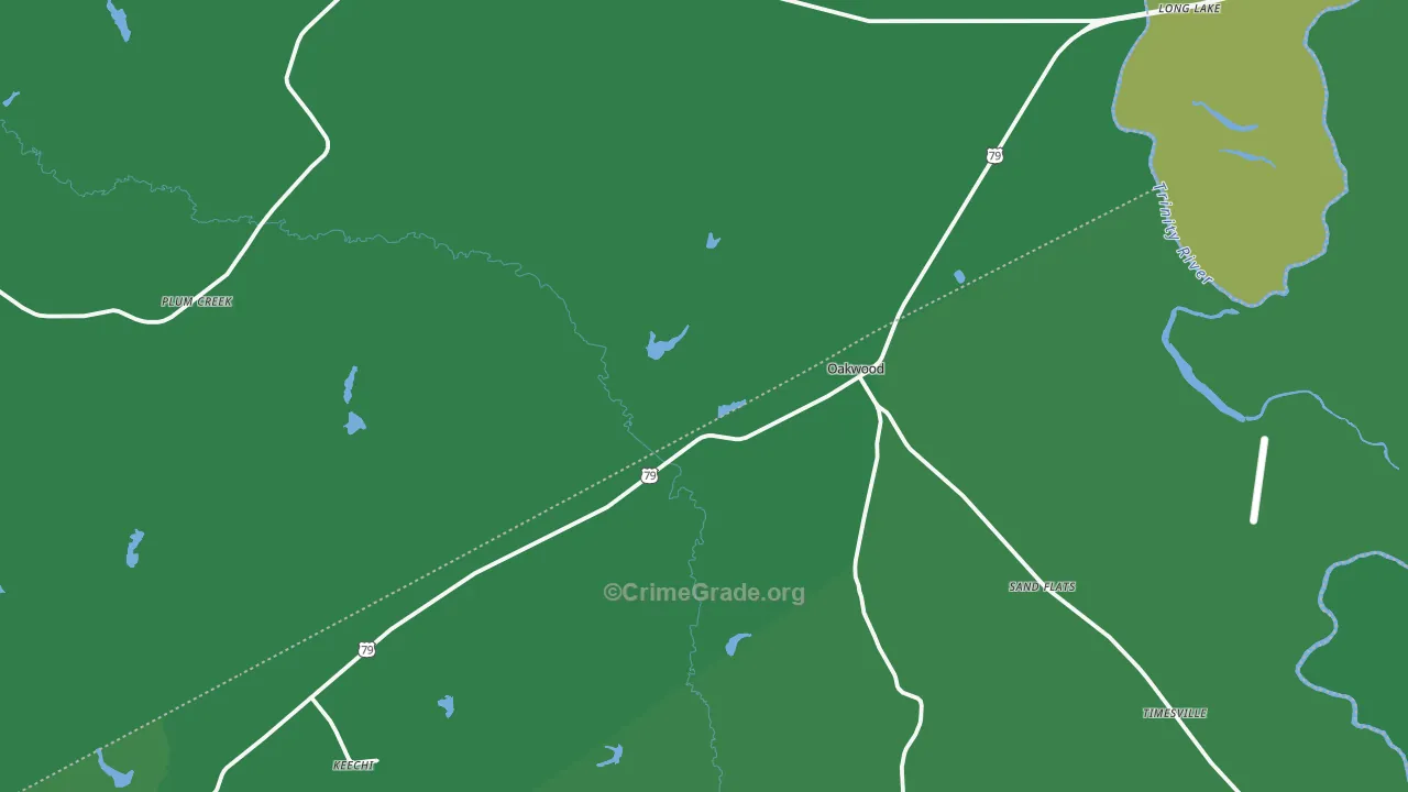 75855, TX Map of Vehicle Theft Rates