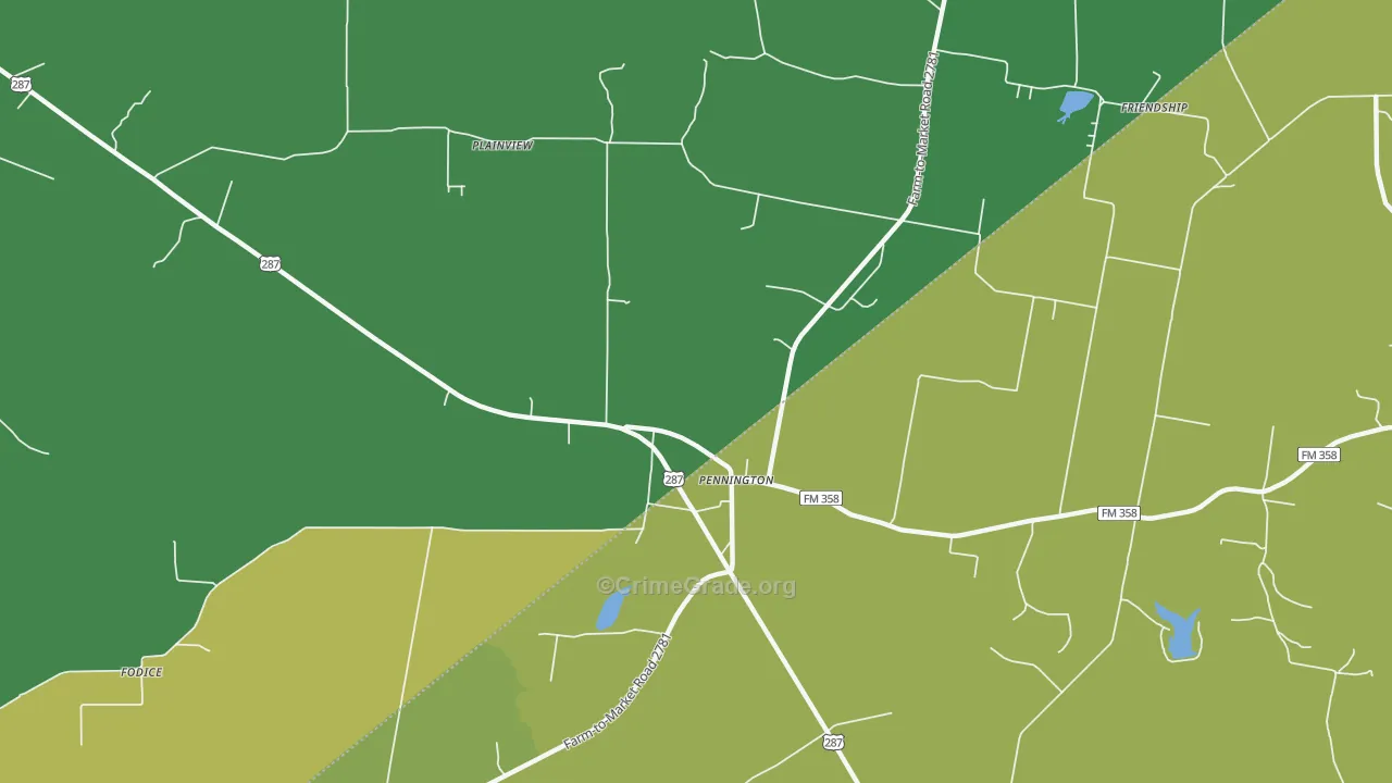 75856, TX Map of Vehicle Theft Rates