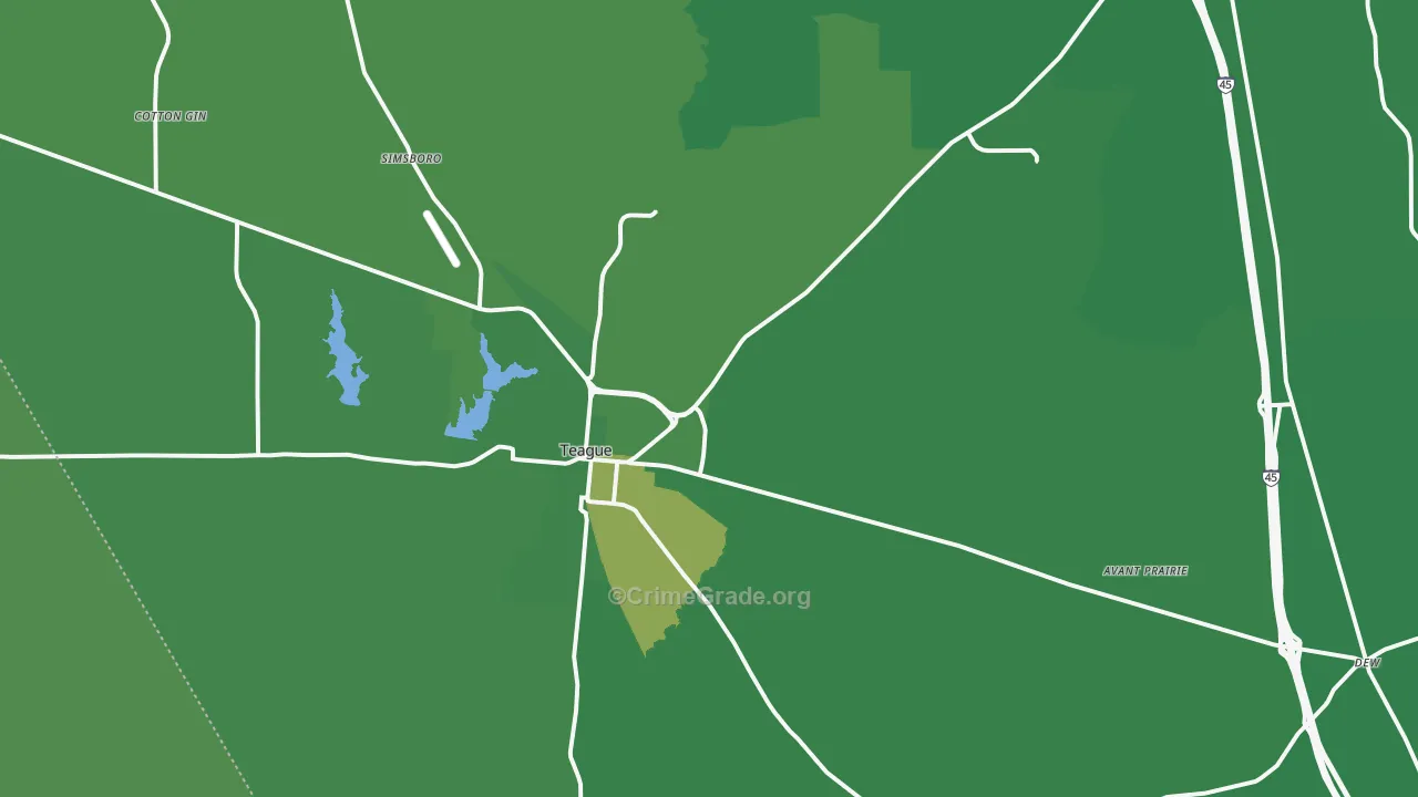 75860, TX Map of Vehicle Theft Rates