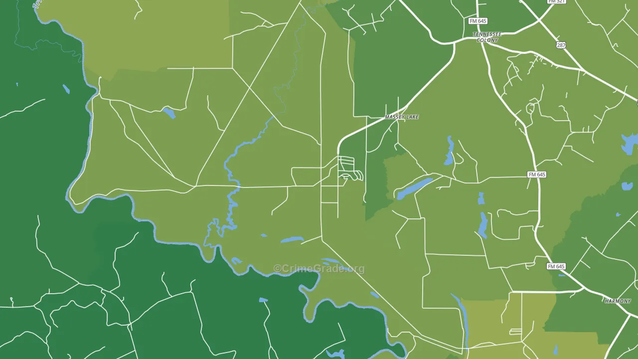 75861, TX Map of Vehicle Theft Rates