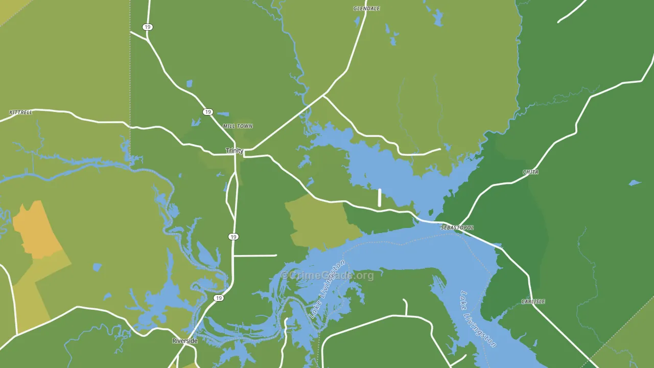 75862, TX Map of Vehicle Theft Rates