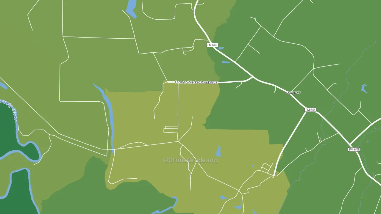 75880, TX Map of Vehicle Theft Rates
