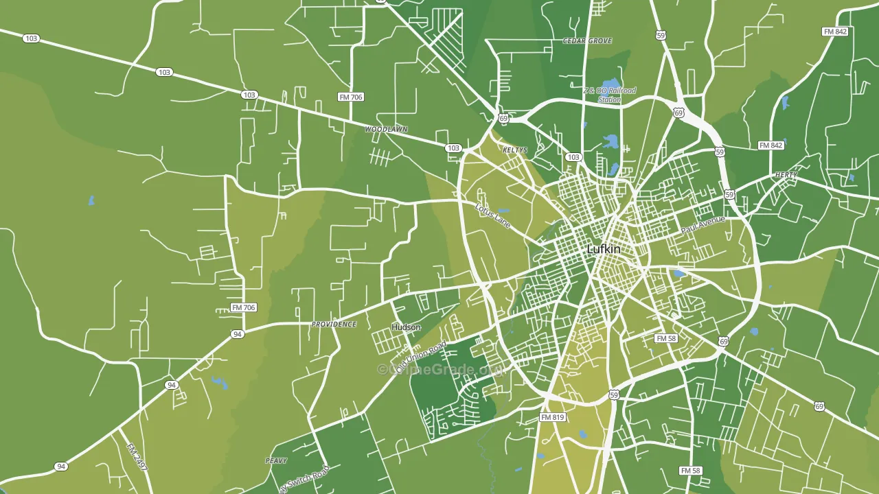 75904, TX Map of Vehicle Theft Rates
