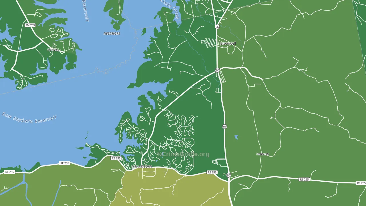 75931, TX Map of Vehicle Theft Rates