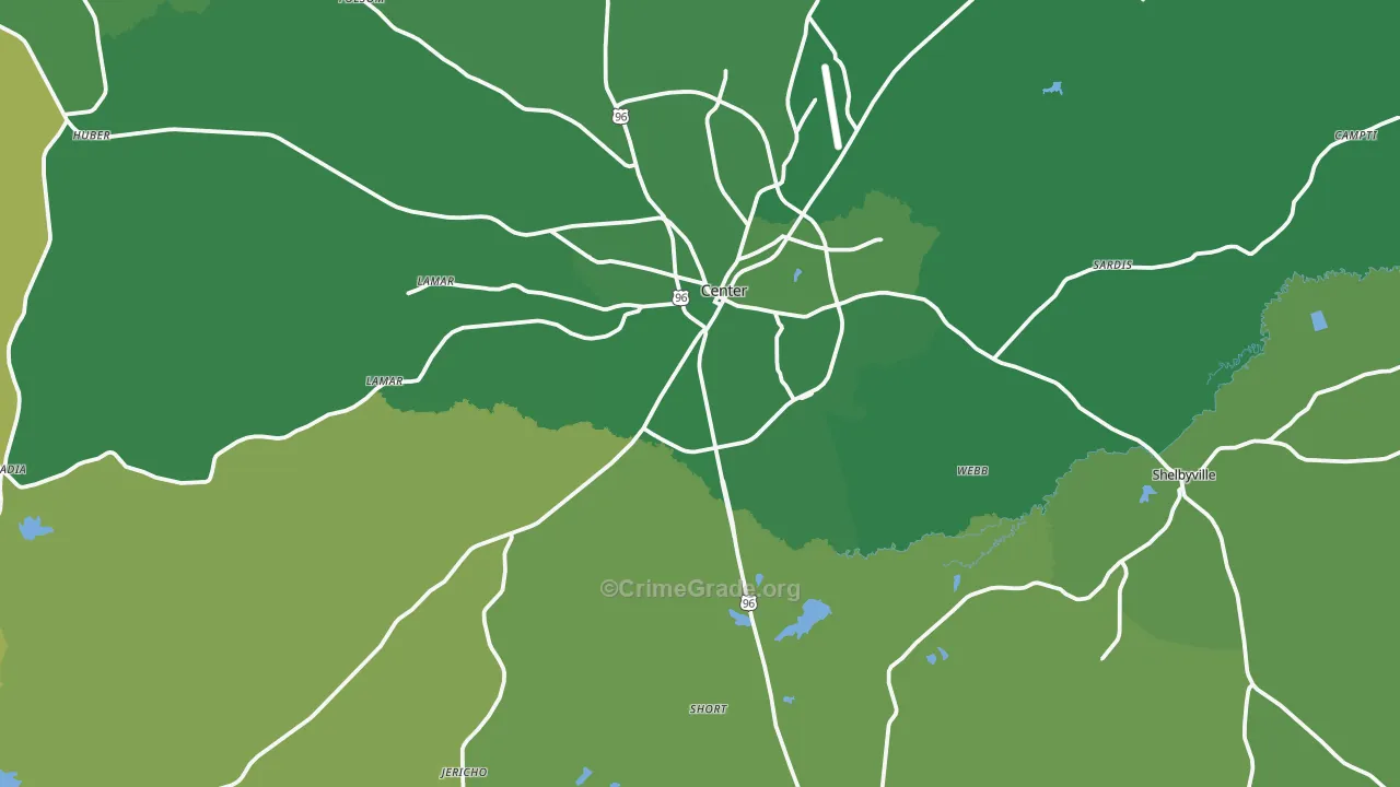75935, TX Map of Vehicle Theft Rates