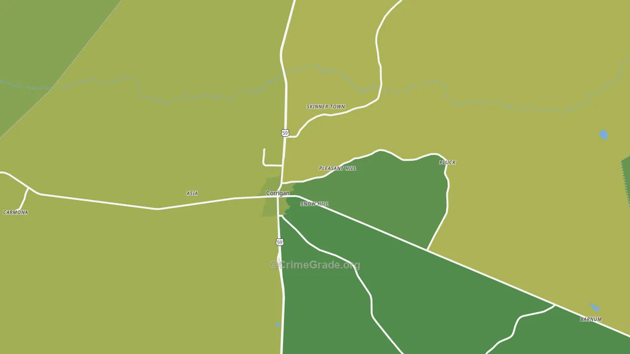 75939, TX Map of Vehicle Theft Rates