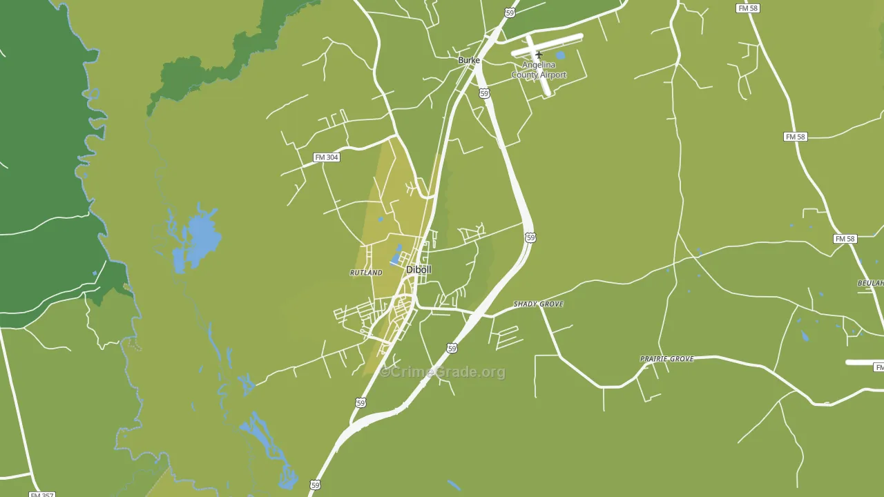 75941, TX Map of Vehicle Theft Rates