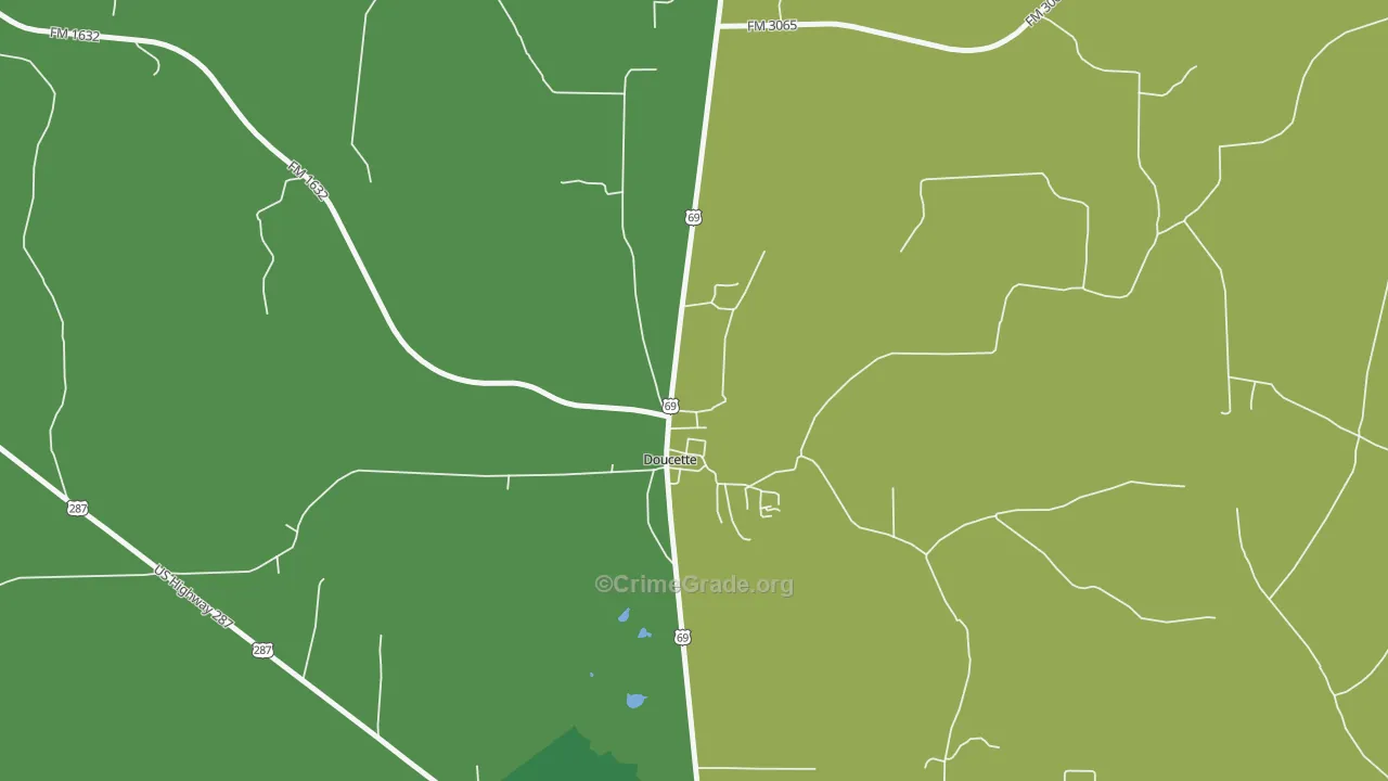 75942, TX Map of Vehicle Theft Rates