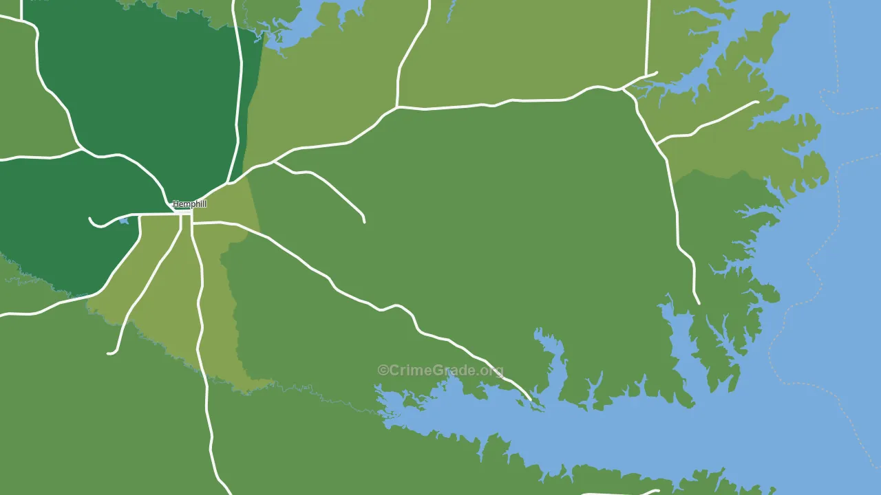 75948, TX Map of Vehicle Theft Rates