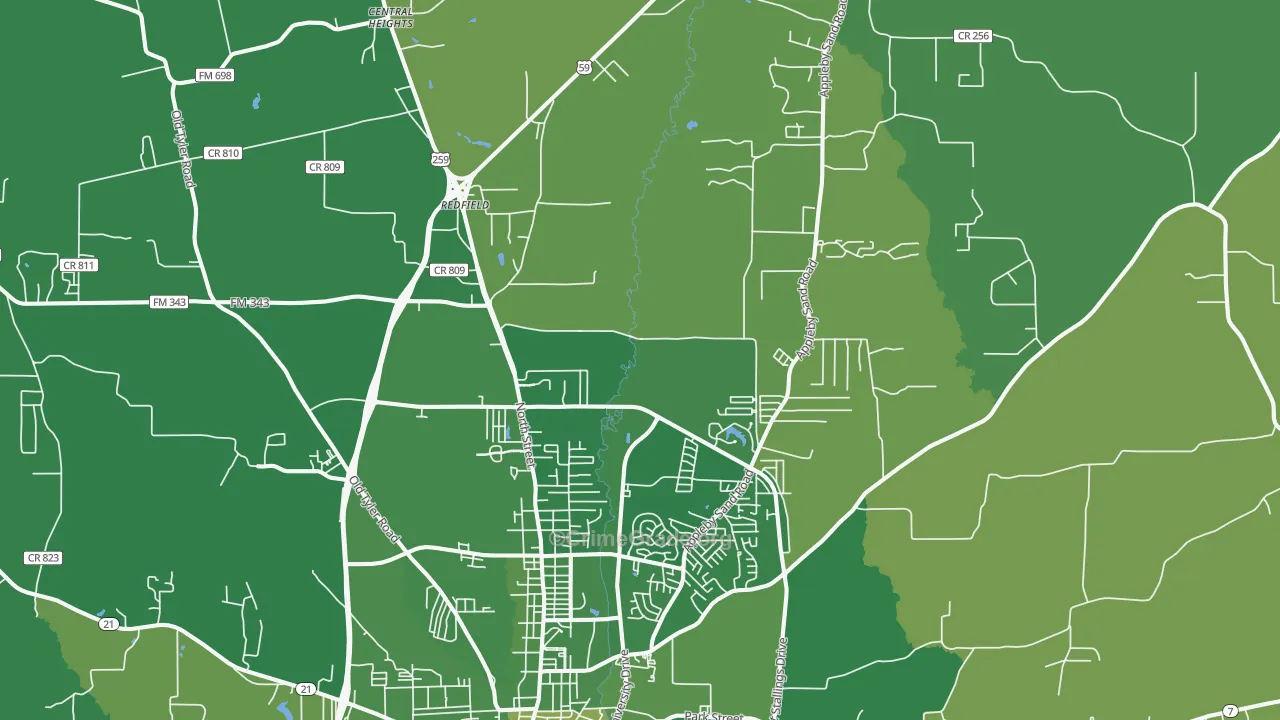 75965, TX Map of Vehicle Theft Rates