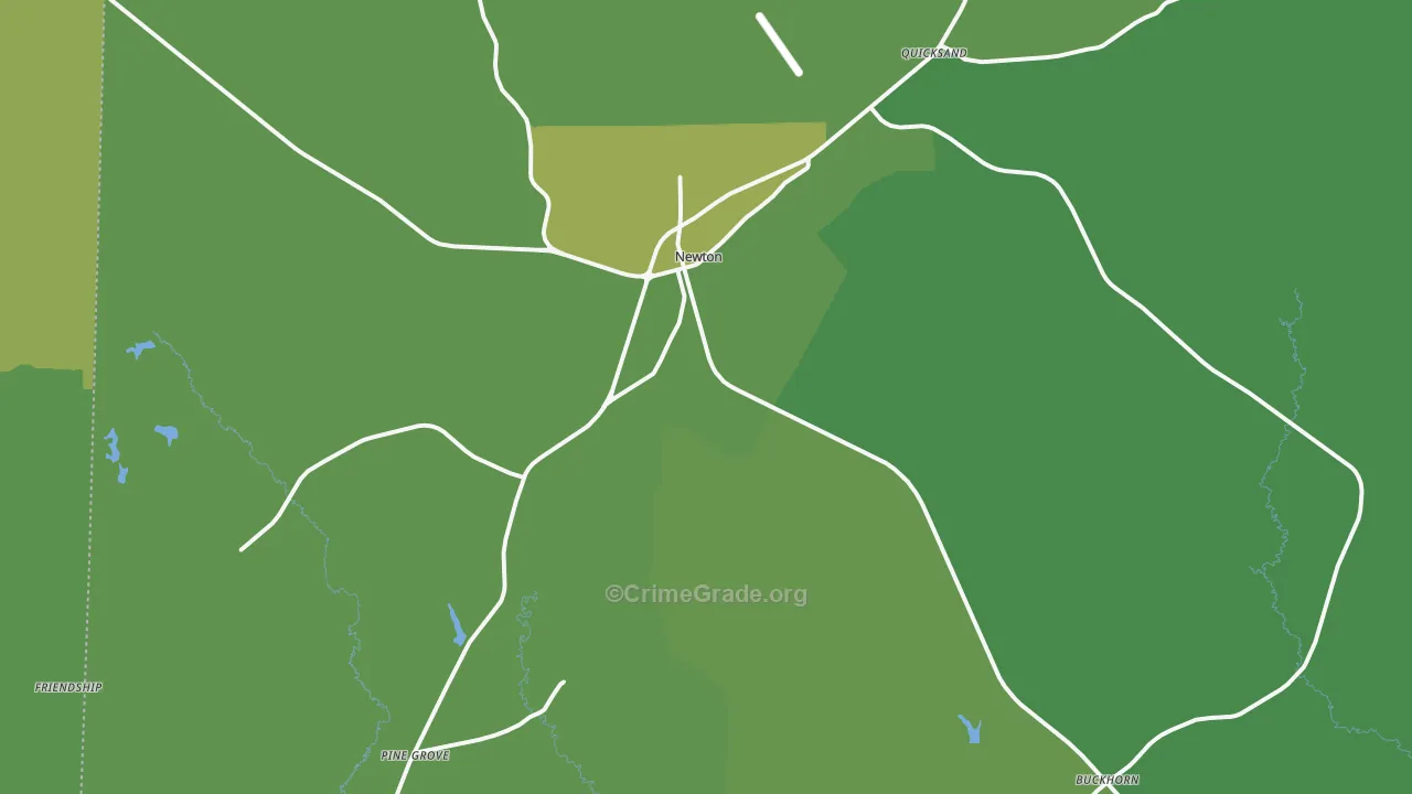 75966, TX Map of Vehicle Theft Rates
