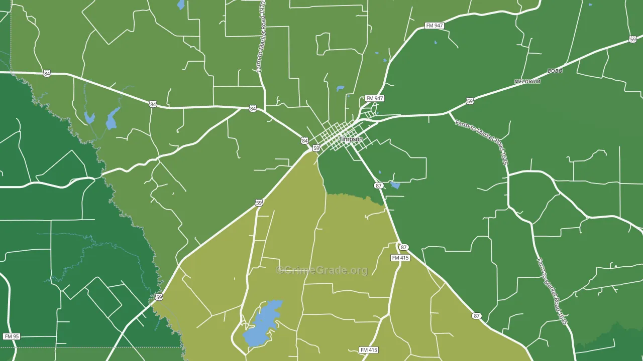 75975, TX Map of Vehicle Theft Rates